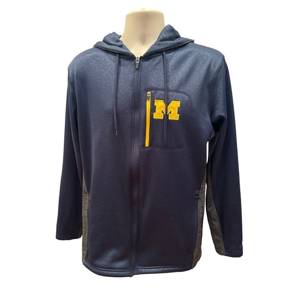 Colosseum Michigan Blue/Gray/Yellow Zipper Jacket Size Medium - Picture 1 of 6